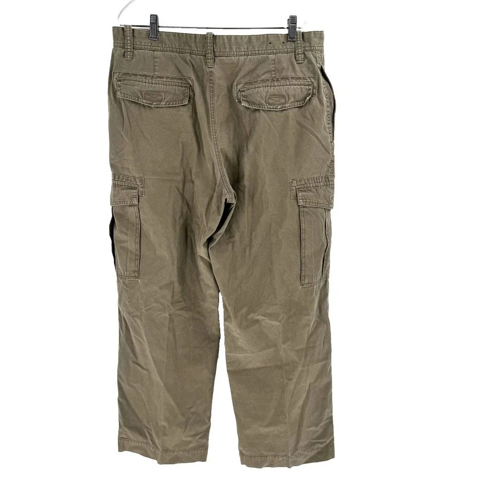 Eddie Bauer Utility Cargo Pants Men's 35X30 Khaki Outdoor Canvas‎ Camping Hiking